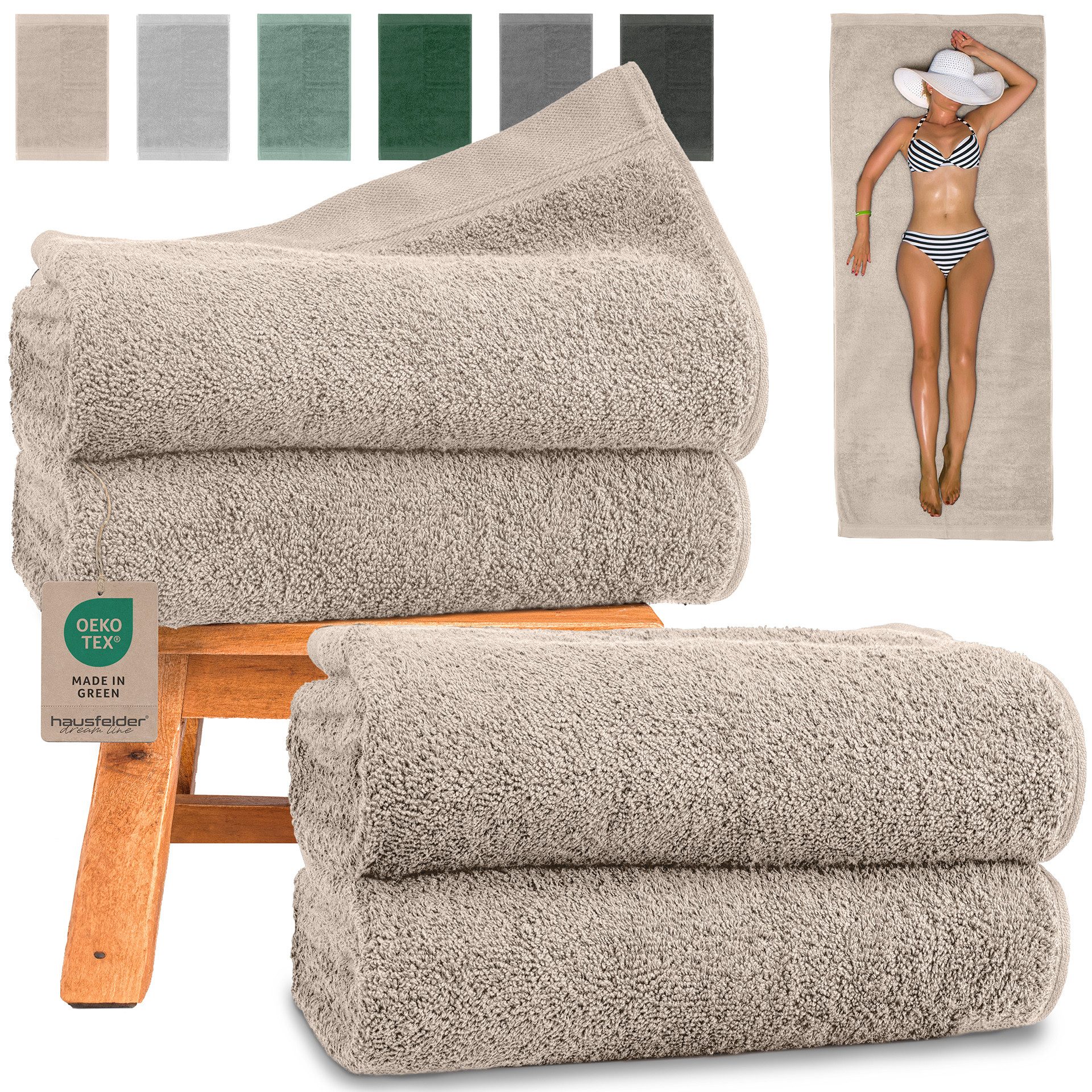 Hausfelder Saunatuch Premium Saunatücher 4er Set günstig online kaufen