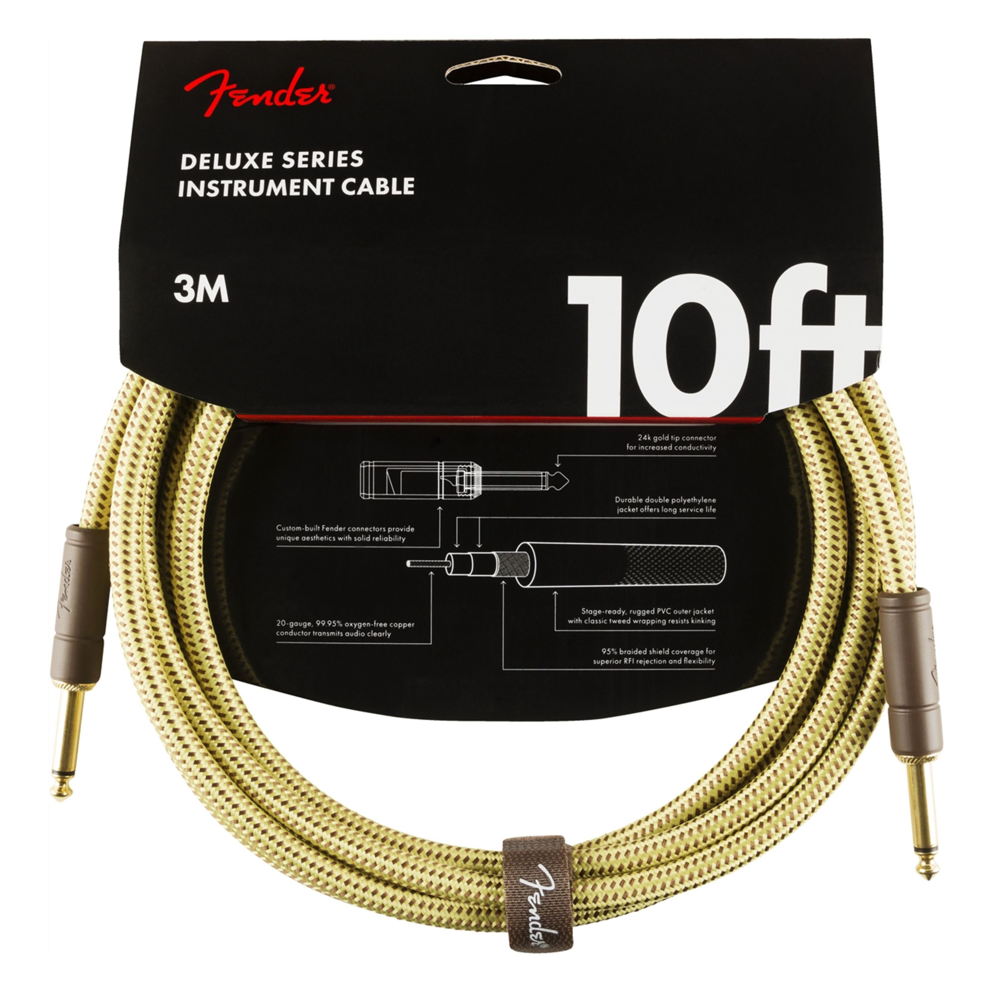 Fender Instrumentenkabel, Deluxe Tweed Instrument Cable 3 m - Instrumentenkabel