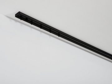 Vorhangschiene schwarz, GARDINIA, 1-läufig, mit Bohren, Kunststoff, mit Bohren, verschraubt, Serie GK1
