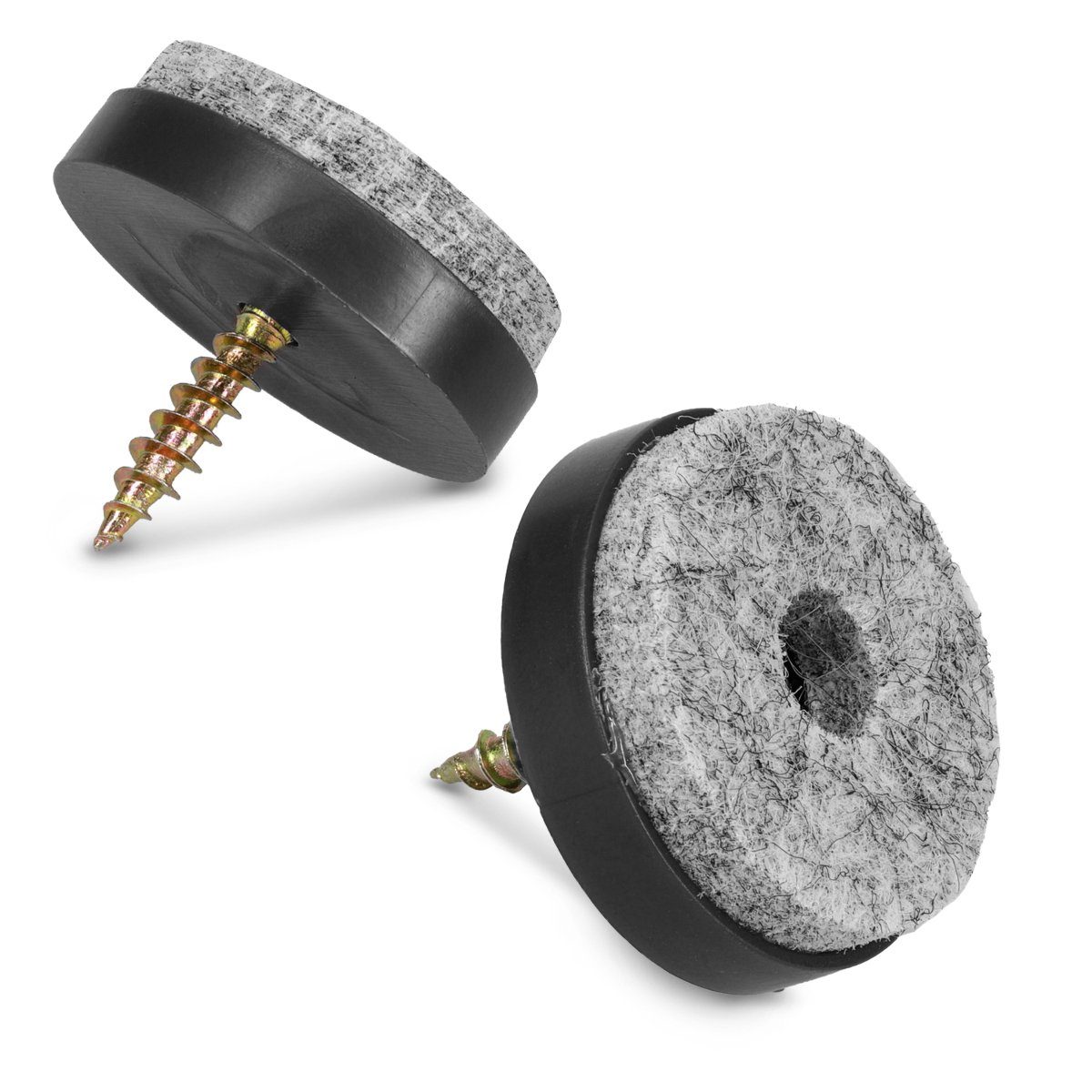 Möbelfuß 50x Filzgleiter mit Schraube, Bodenschutz für Möbel, rund, 24 mm