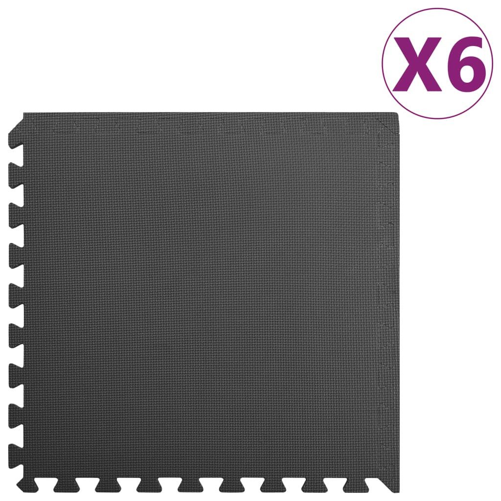 Bodenmatte Bodenmatten 6 Stk. 2,16 m² EVA-Schaumstoff Schwarz
