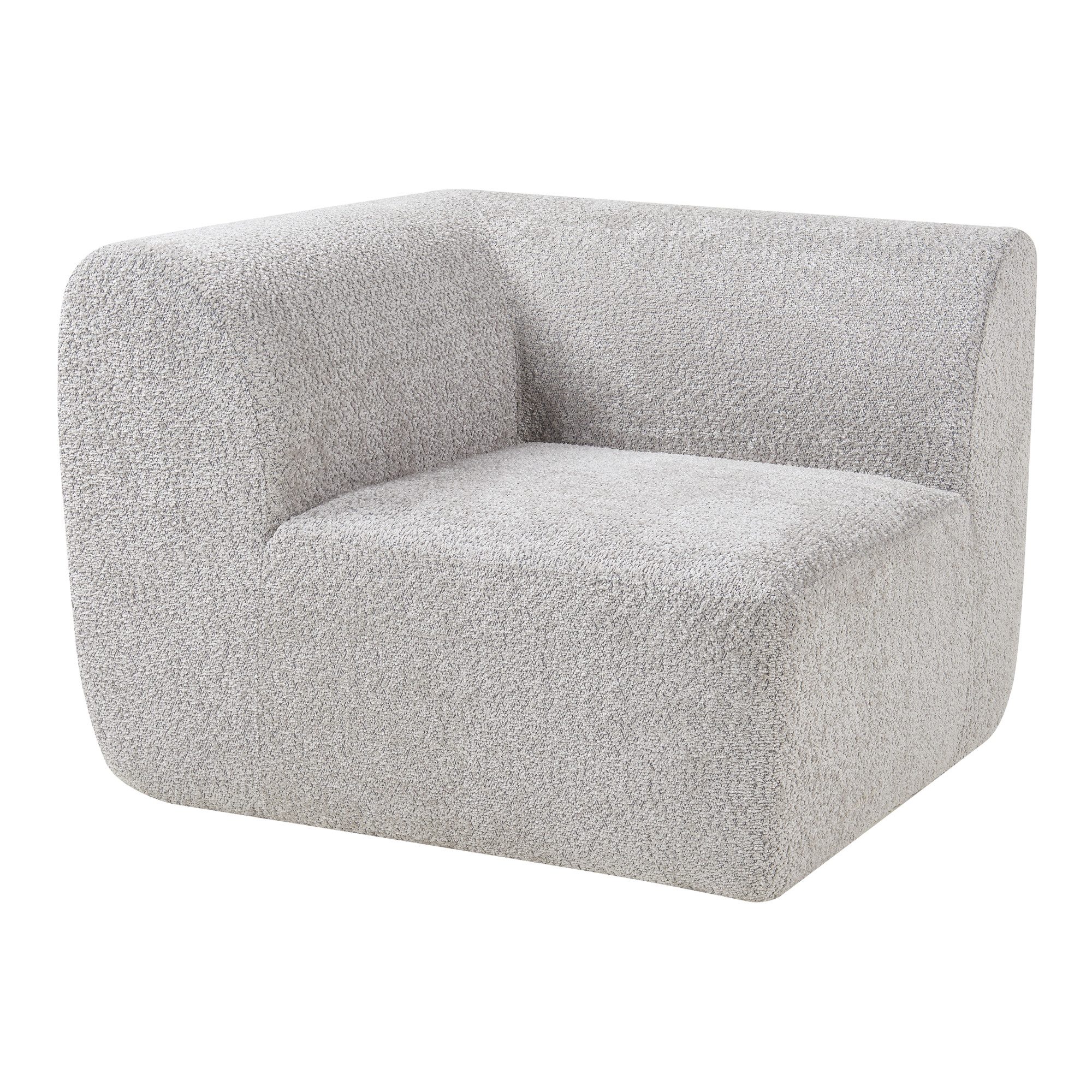 en.casa Sofaelement, »Hurvas« Sofa-Modul Eckelement mit Armlehne Bouclé Grau