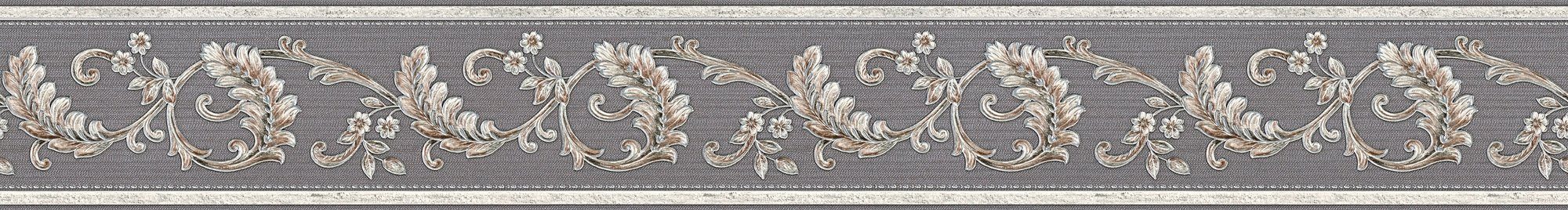 A.S. Création Bordüre Only Designer dunkelgrau/gold strukturiert, Borders, Tapete Glitzereffekt Bordüre Barock