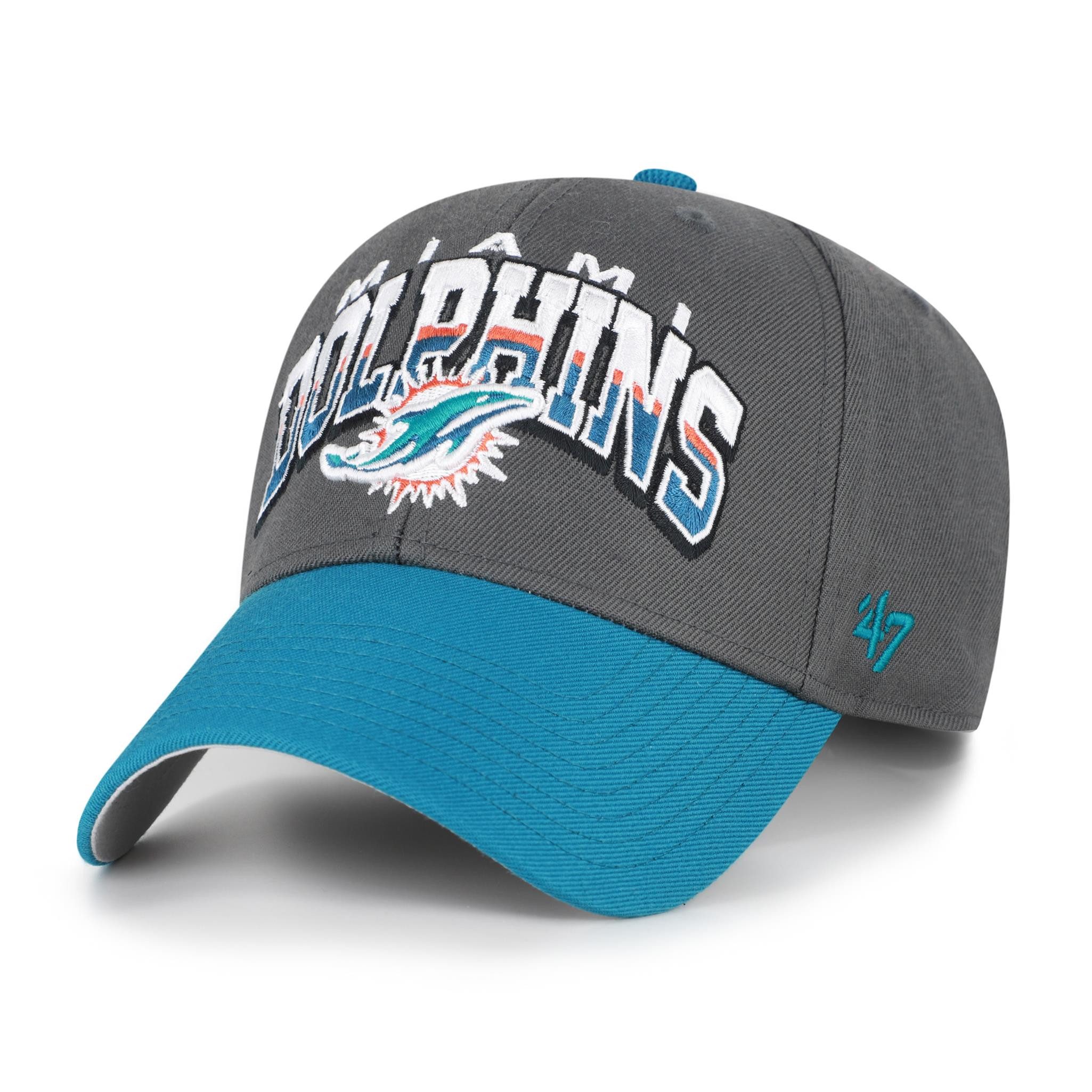 '47 Brand Baseball Cap '47 Brand NFL Cap Split Block '47 MVP Miami Dolphins Charcoal (Basecap, Basecap)