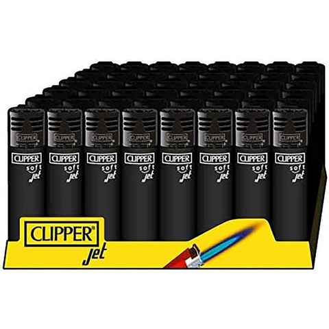 CLIPPER Feuerzeuge 4 x Clipper Feuerzeug Set Jetflame Coloured Limited Gas Pfeifen