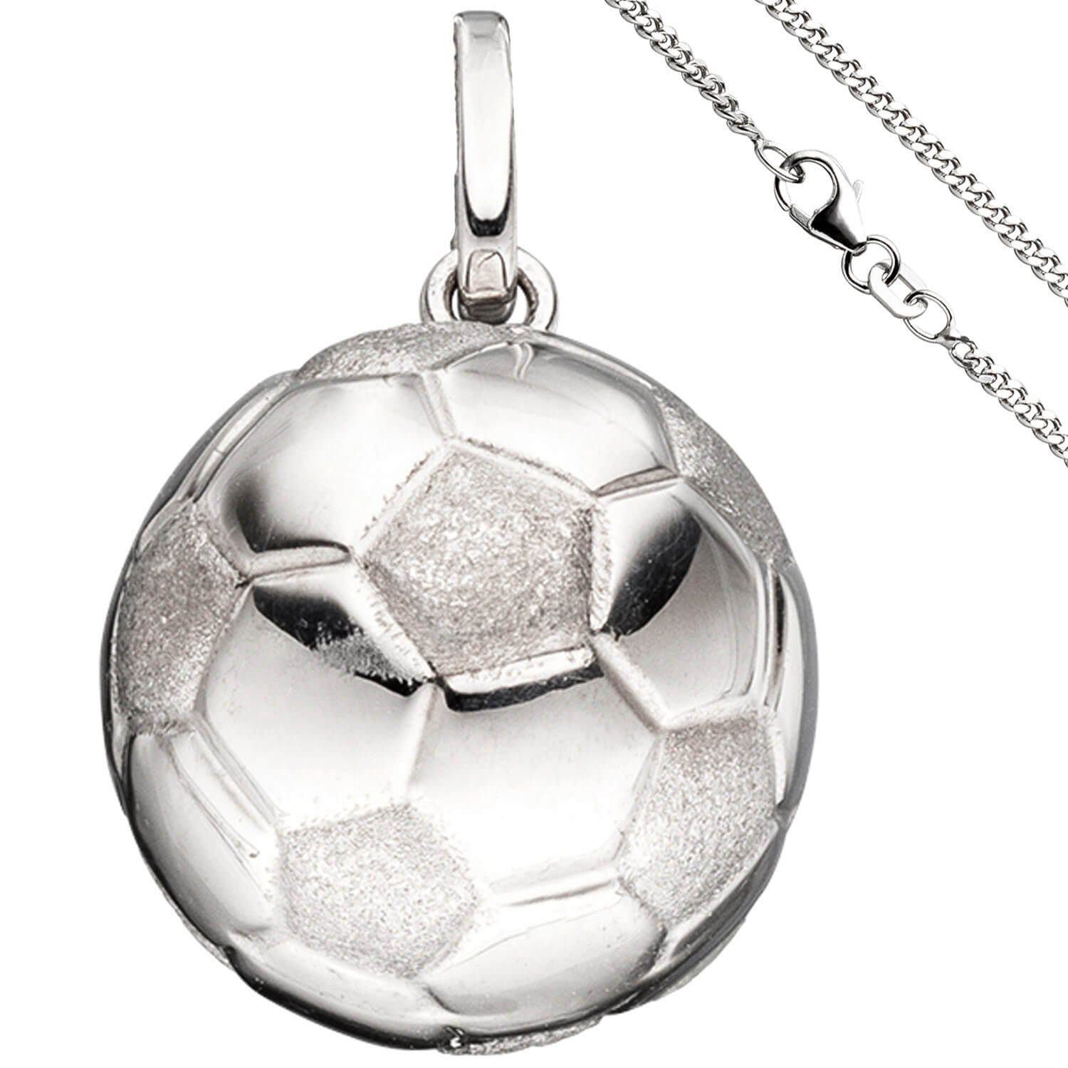Schmuckset Schmuck-Set, Fußball Panzerkette 925 Silber 38cm