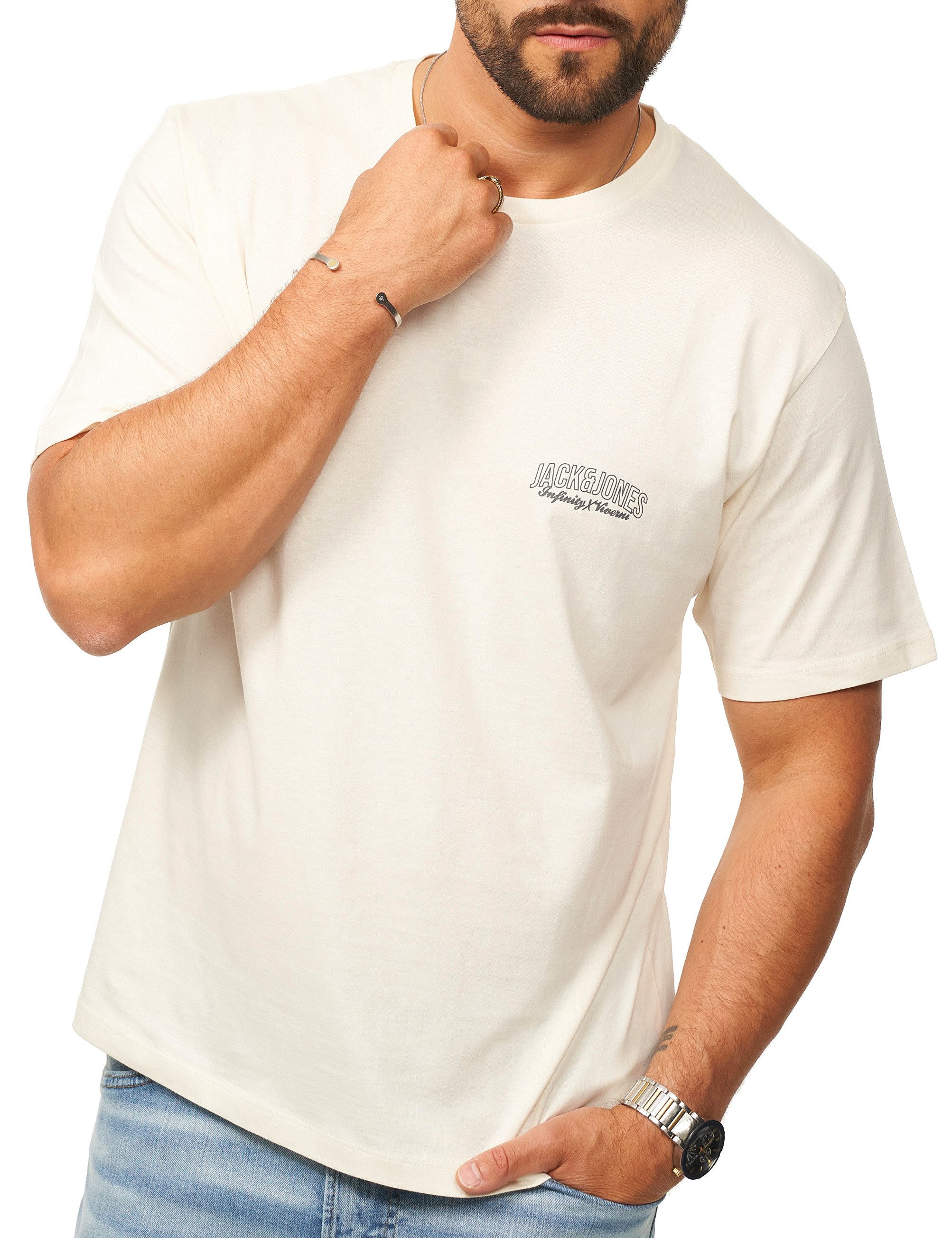 Jack & Jones T-Shirt INFINITY TEE MIT RUNDHALSAUSSCHNITT CREW NECK Herren Kurzarm Shirt aus 100% Baumwolle mit Logo Details im Modern-Fit