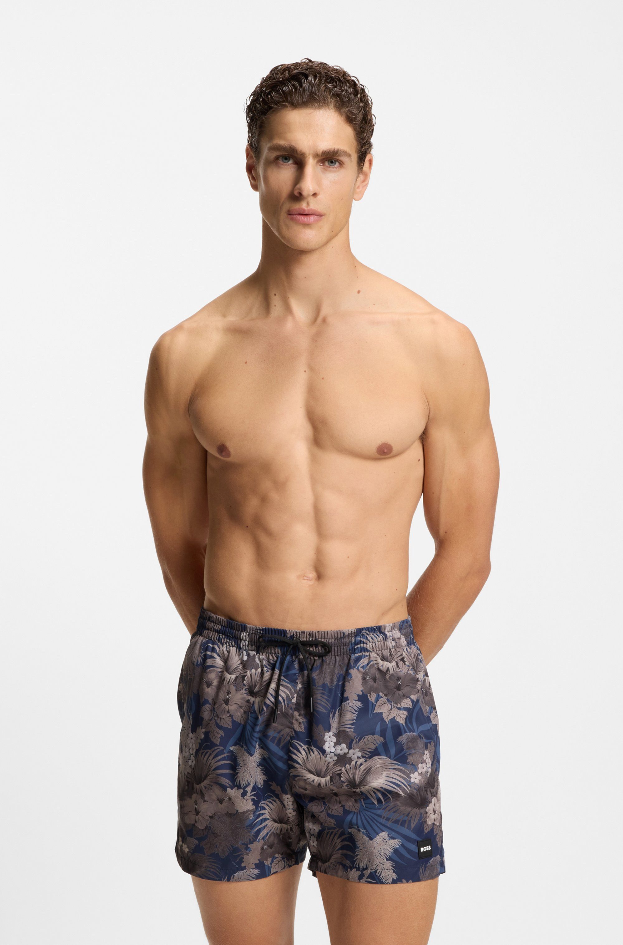 BOSS Badeshorts Piranha mit buntem Alloverdruck günstig online kaufen