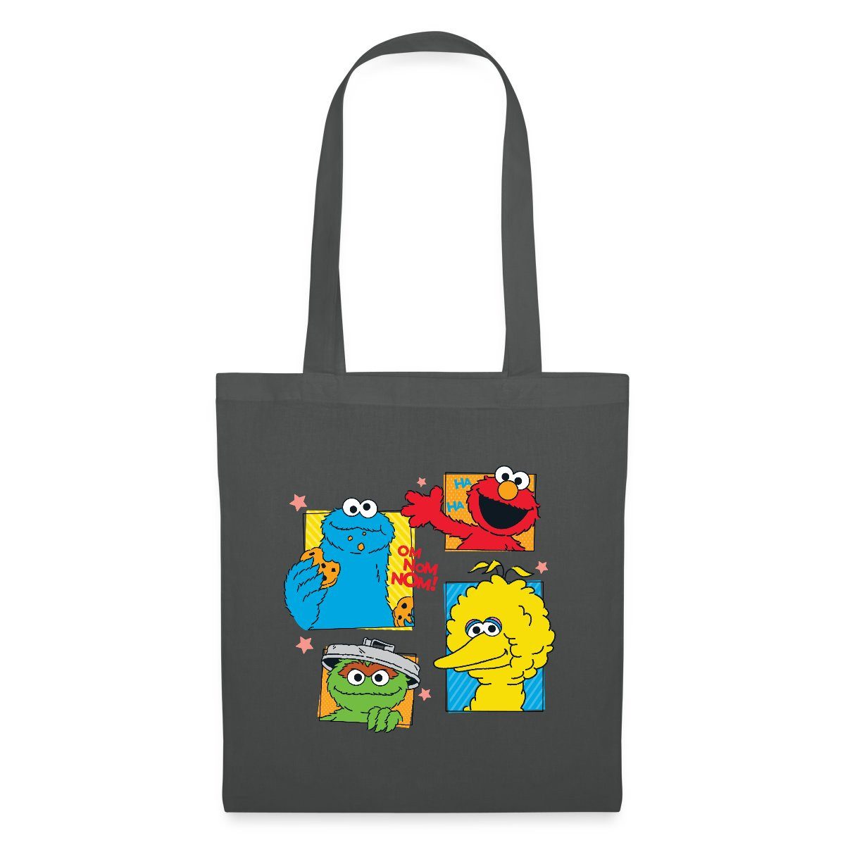 Henkeltasche Sesamstraße Cookie Bibo Elmo Oscar Stoffbeutel