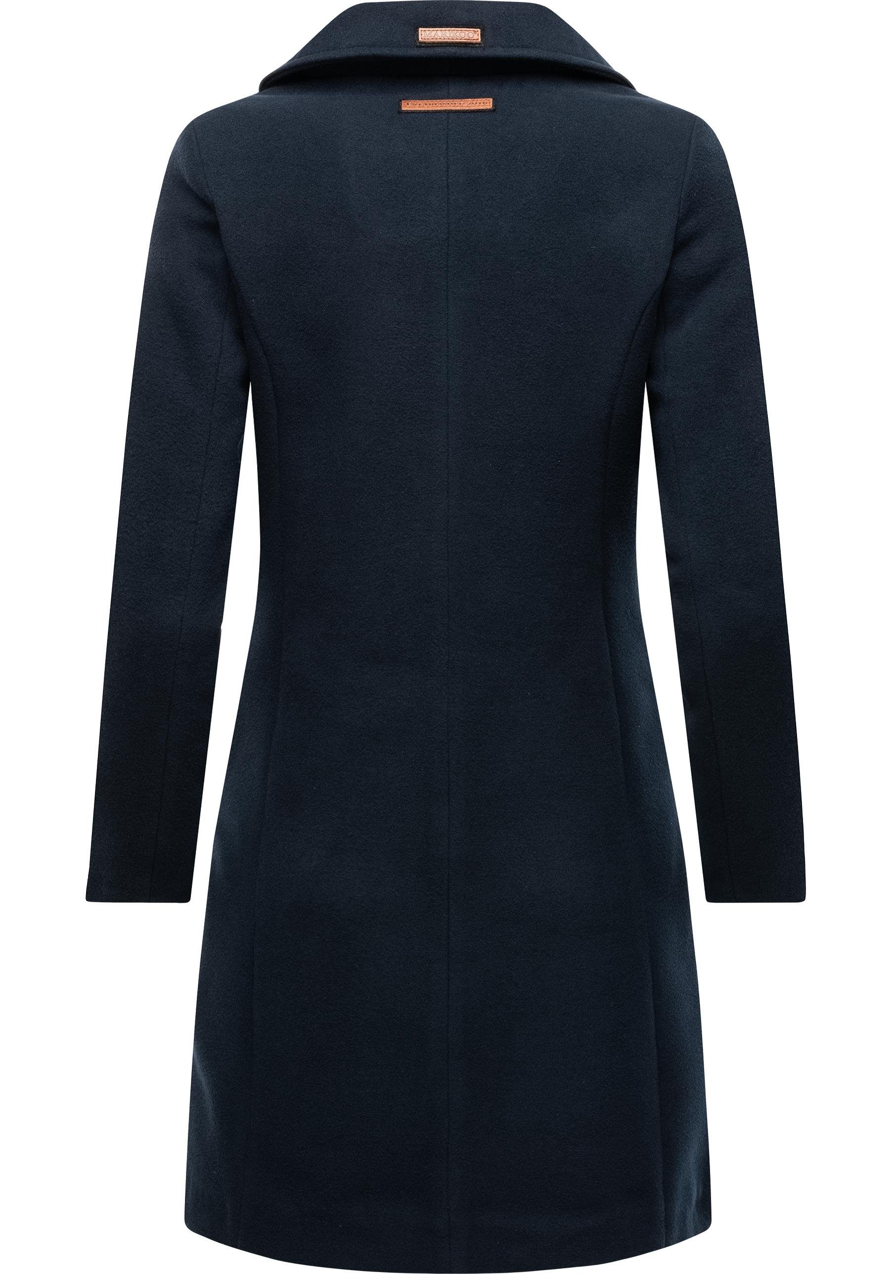 Marikoo Kurzmantel Nanakoo edler Damen Trenchcoat in Wollmantel-Optik