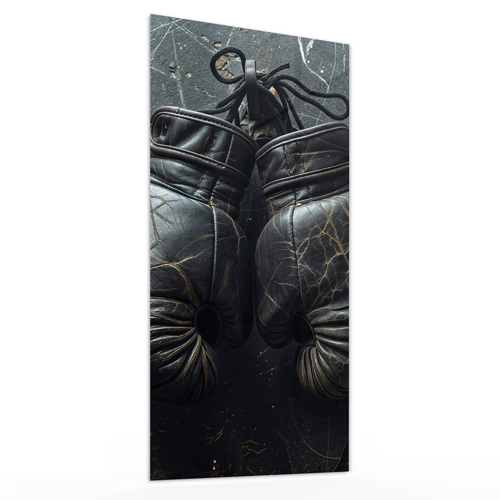 Primedeco Glasbild Liegende Boxhandschuhe, modernes Wandbild aus Glas & Wanddeko, Sport, 4 mm ESG-Sicherheitsglas, inkl. Aufhängung, für Küche, Wohnzimmer, Bad