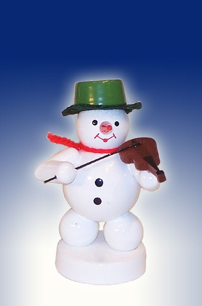 Sammelfigur Weihnachtsdekoration Schneemann mit Geige Höhe 8cm NEU