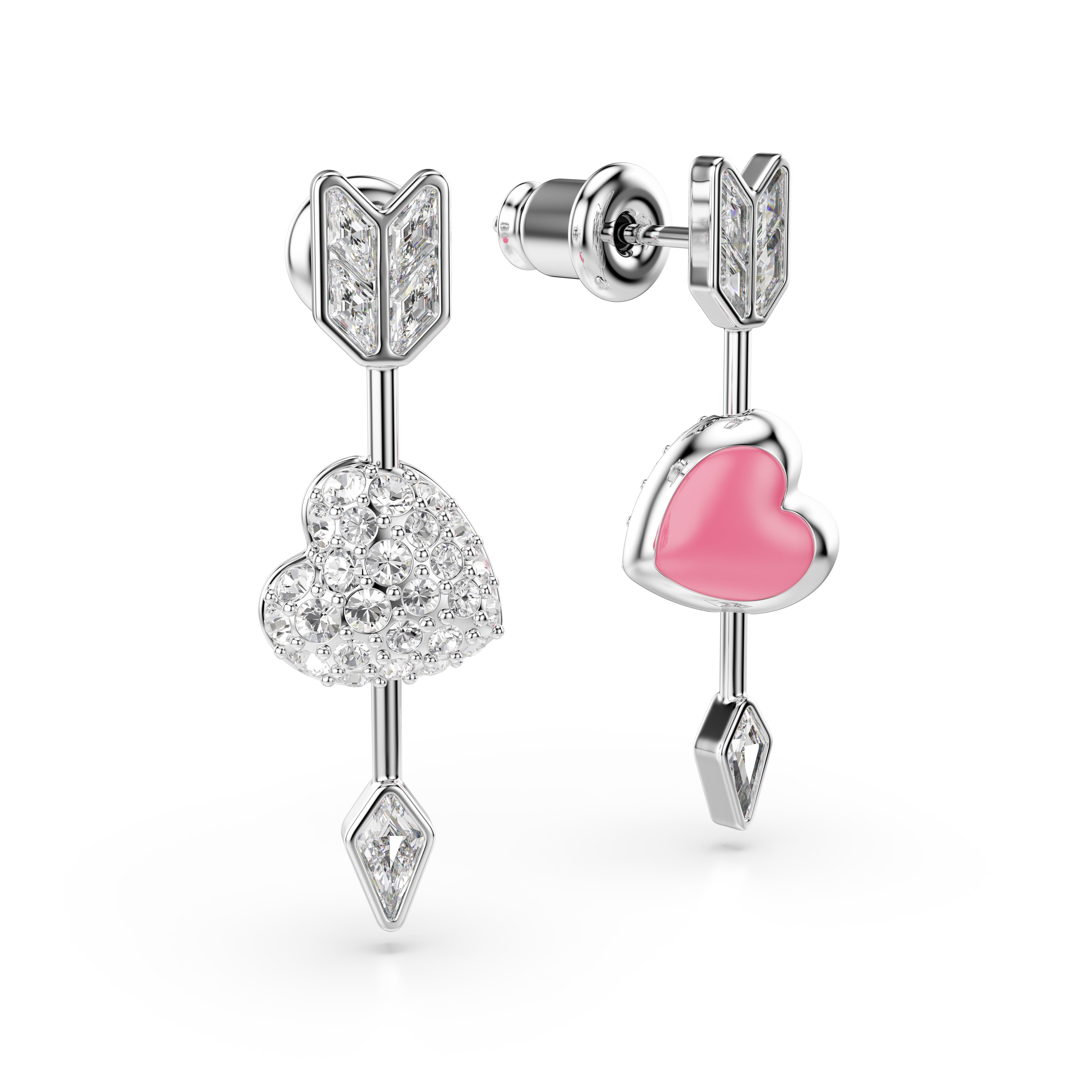 Swarovski Paar Ohrhänger Schmuck Geschenk Idyllia Ohrringe Herz Pfeil, mit Swarovski® Kristall - Emaille