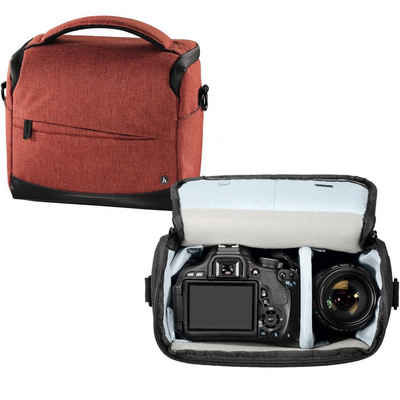 Hama Kameratasche Kamera-Tasche Trinidad 130 Foto-Tasche Universal Rot, Case Schultergurt Tragegriff Zubehör-Fächer Digitalkamera Systemkamera