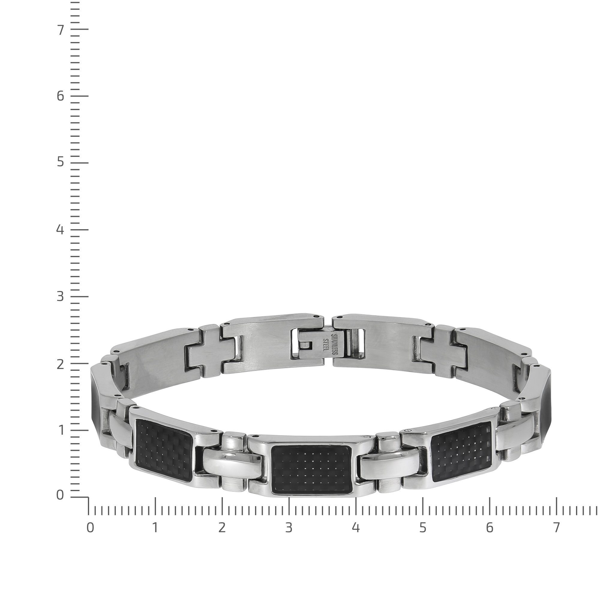 Zeeme Armband Edelstahl Carbon mit poliert
