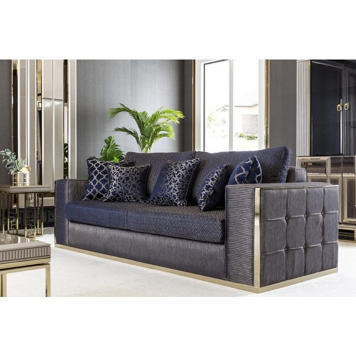 JVmoebel Sofa Sofa 3 Sitzer Blau Wohnzimmer Design Stil Möbel Moderne Sofas Made in Europe