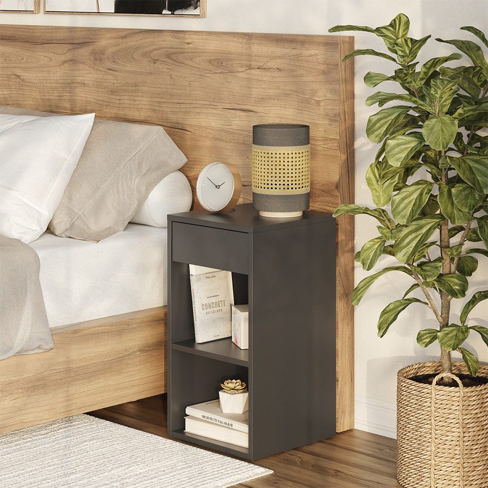 Vicco Nachtschrank Dany, Anthrazit, 35 x 65 cm mit 1 Schublade (1-St)