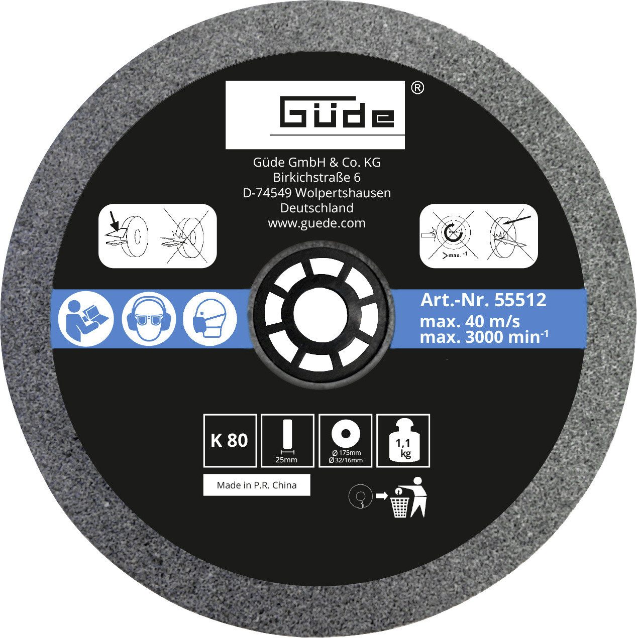 Güde Winkelschleifer Güde Schleifscheibe K 80 175 x 25 x 32 mm