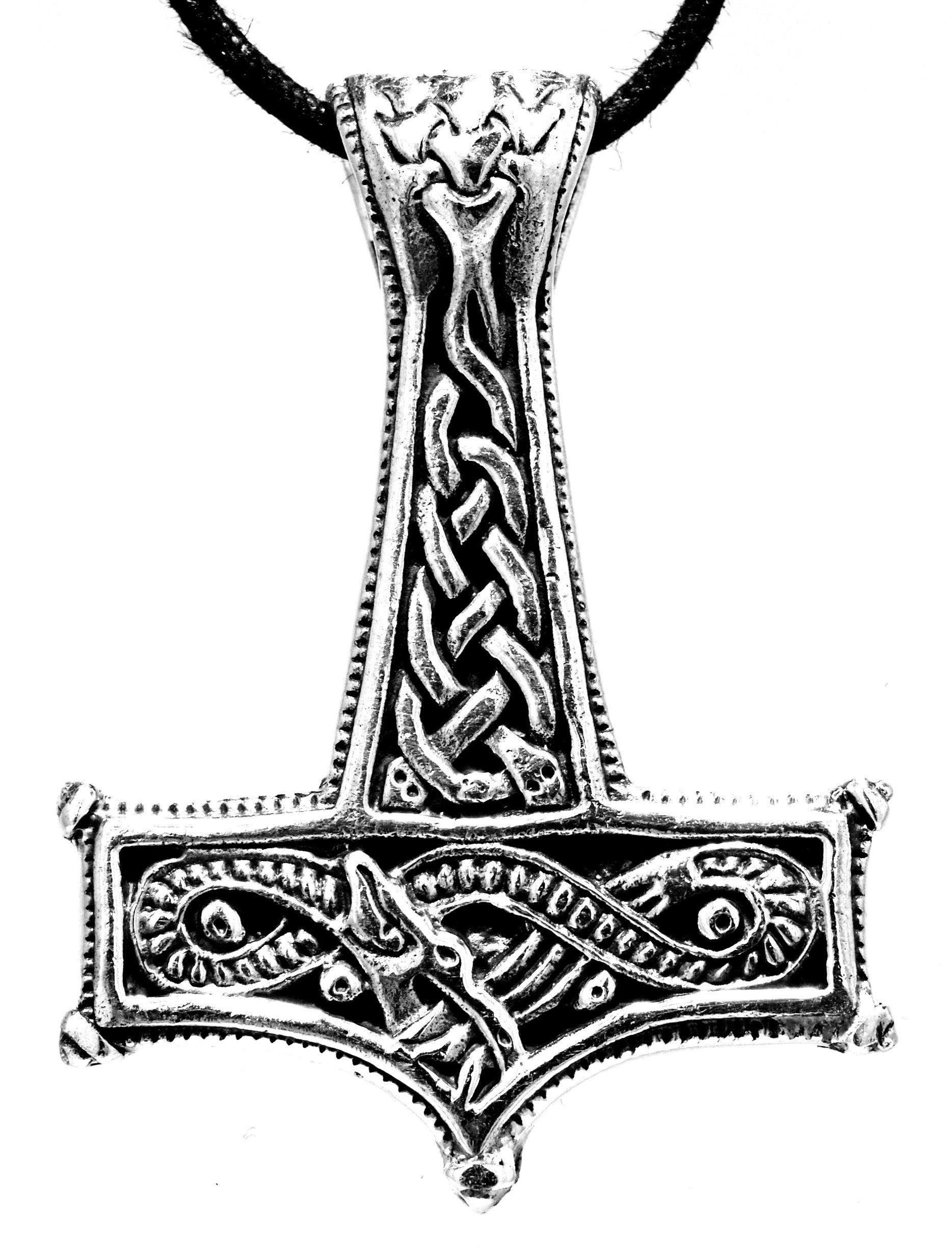 Kiss of Leather Kettenanhänger Thorshammer Thorhammer Midgardschlange Silber 925