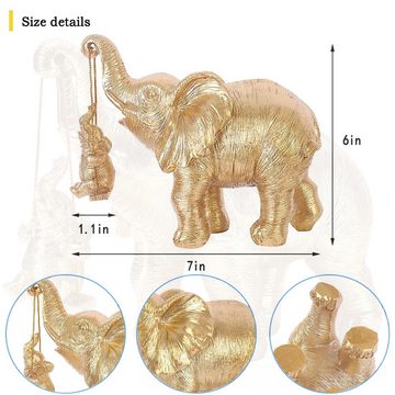 HYTIREBY Tierfigur Elefanten Deko, Elefant Statue Figure, Mama Geschenk, (1 St), Skulptur,Gesundheit und Kraft, Dekoration für Wohnzimmer