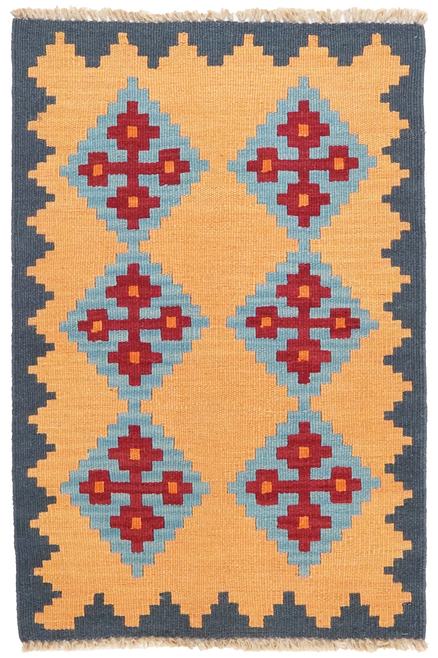 Rugtales Teppich Kelim Gashgai 97x60cm, Rechteck, Handgemachtes Unikat, nachhaltig und fair gefertigt