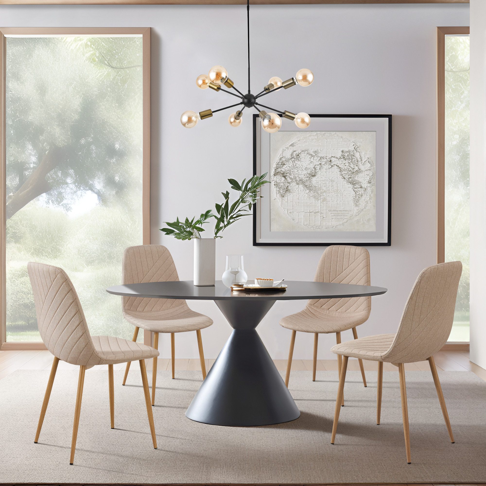 en.casa Esszimmerstuhl, »Köfering« 4er Set Hellbraun günstig online kaufen