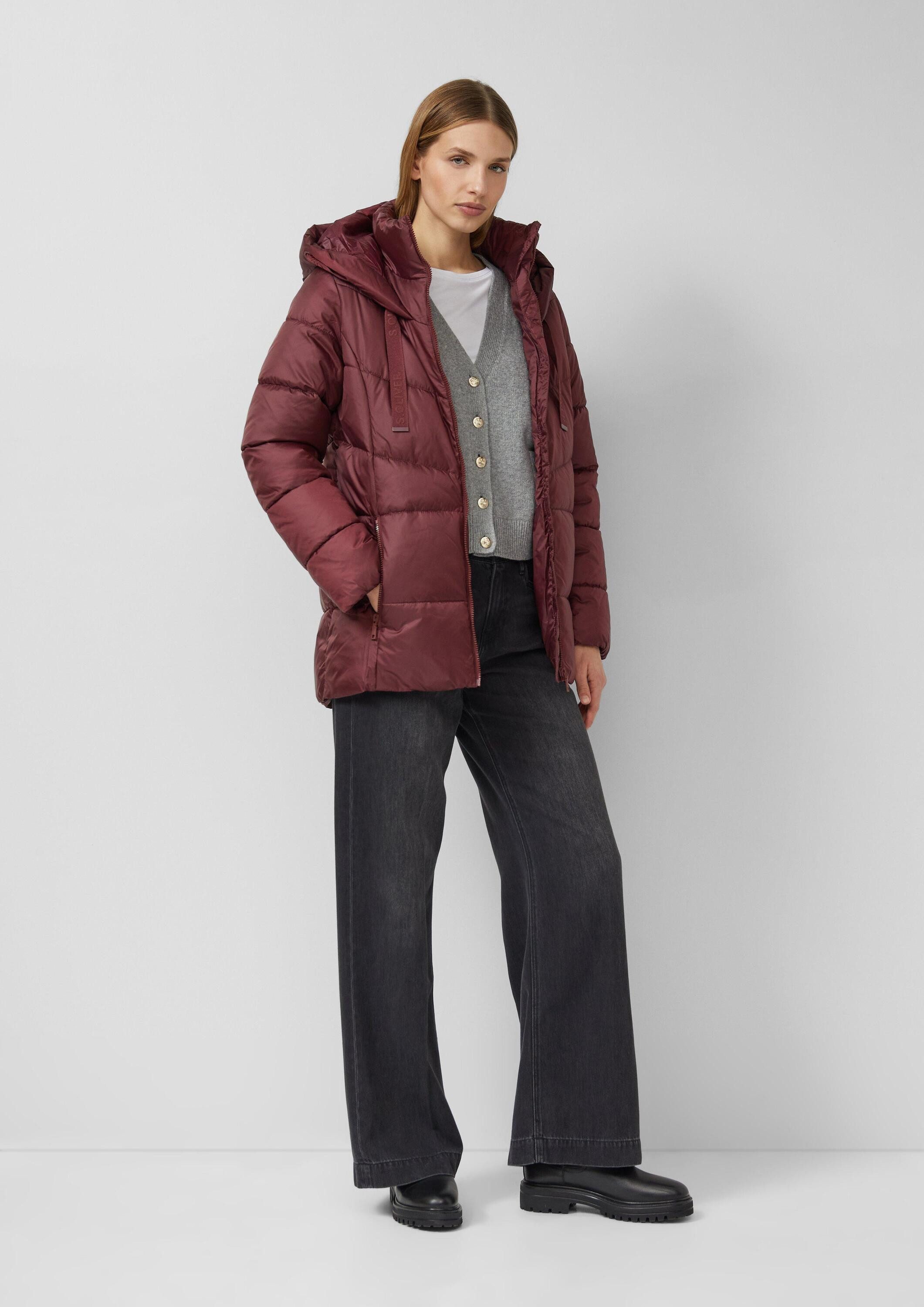s.Oliver Winterjacke Outdoor-Jacke Steppjacke mit Stehkragen und Kapuze