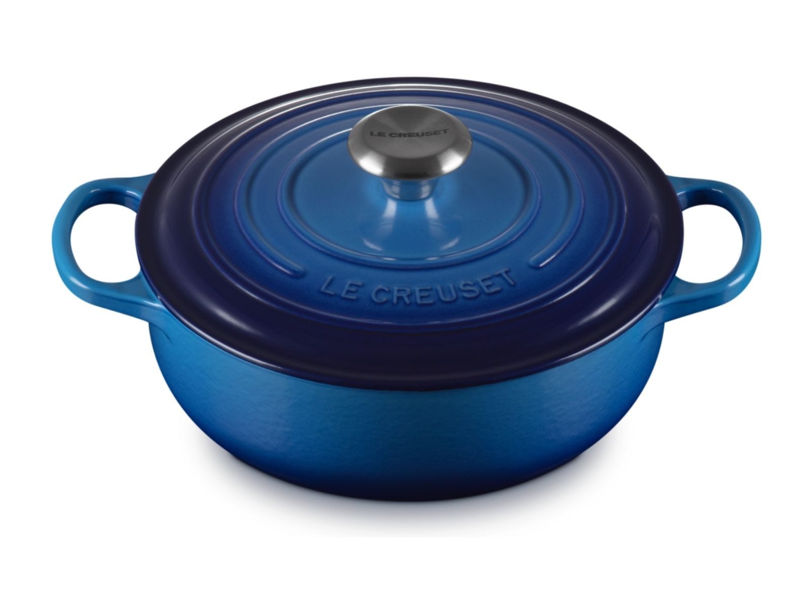 LE CREUSET Bräter Sauteuse Signature rund azure 24cm, Emailliertes Gusseisen