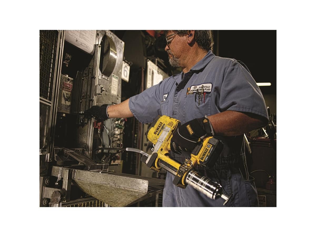 DeWalt Akku-Fettpresse 18 V (Basisv), 400 ml, (Basisversion), ohne Akku und Ladegerät,690 bar, 1m Schlauch, inkl. Transportkoffer