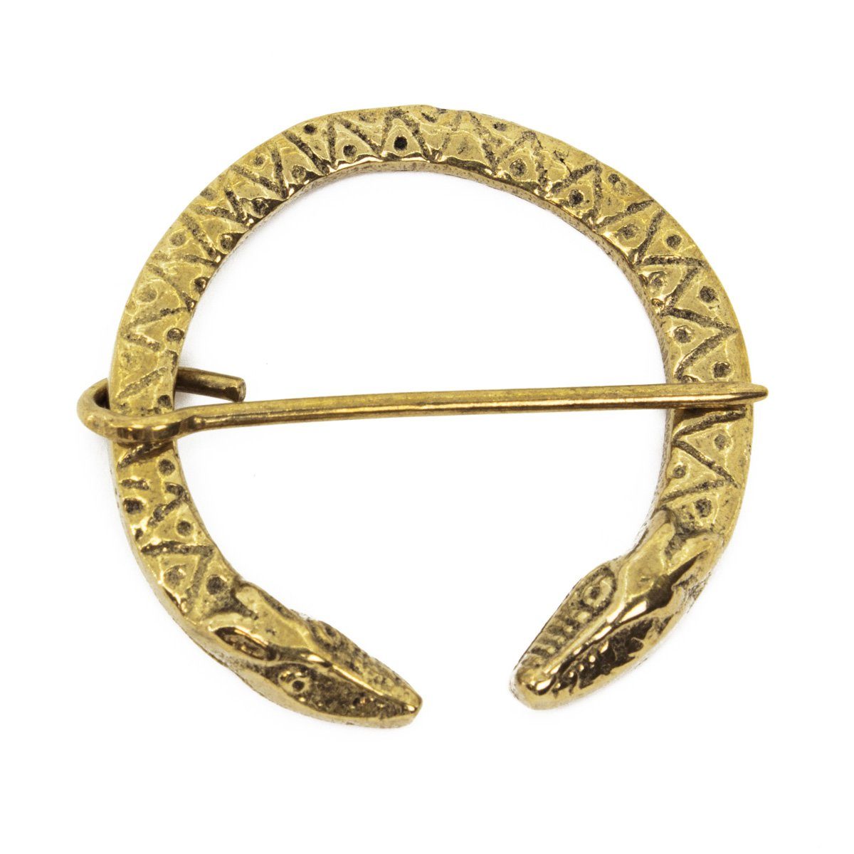 Ritter-Kostüm Wikinger Fibel aus Messing Schlange Jörmungand