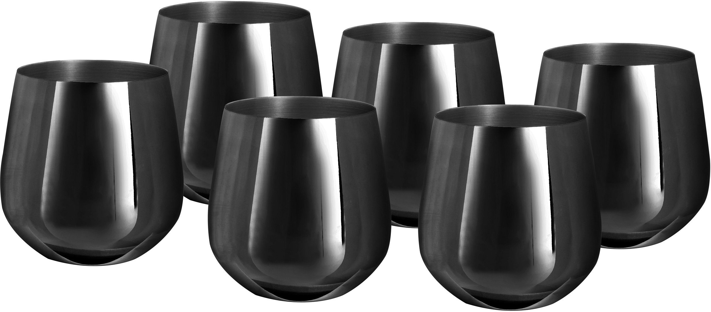 ECHTWERK Weinglas, Edelstahl, (Wein & Wasserkelch-Set), 500 ml, bruchsicher, stiellos, 10 x 9,5 cm