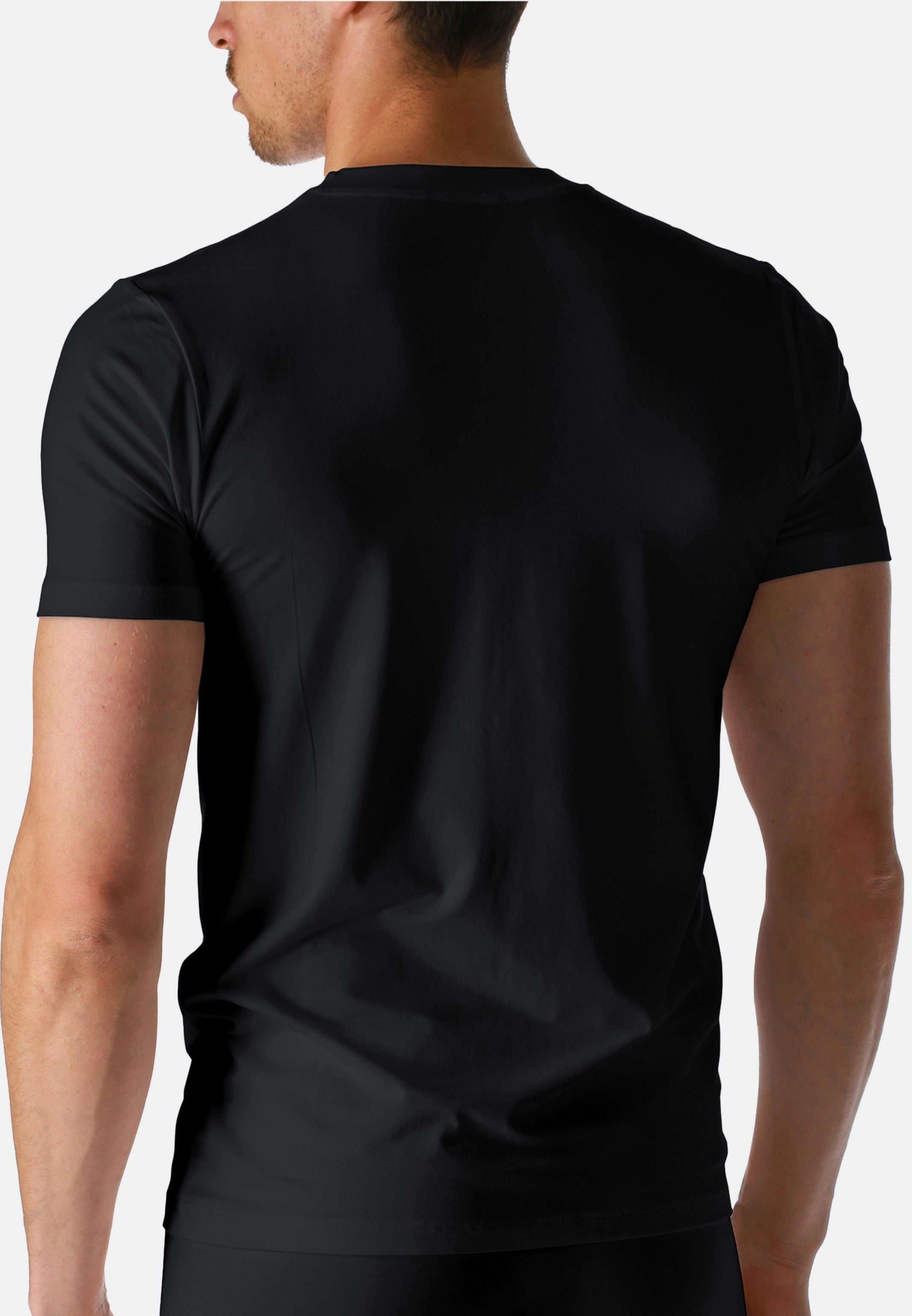 Mey Unterhemd 2er Pack Dry Kurzarm - 2-St) Thermoregulierend Shirt / (Spar-Set, Schwarz - Baumwolle Cotton Unterhemd