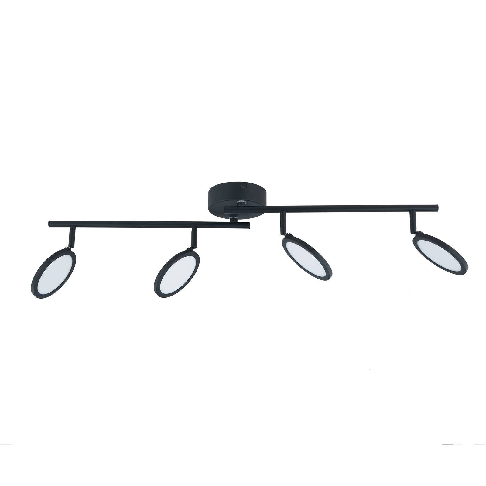 Lindby Deckenstrahler Manel, LED, Metall, Schwarz warmweiß IP20, LED 20 W gesamt, warmweiß