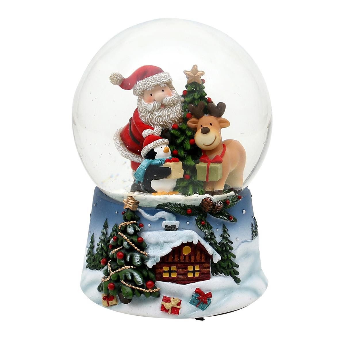 Dekohelden24 Schneekugel Schneekugel, mit Sound, H/B/Ø Kugel: ca. 14,5 x 10,5 cm/ Ø 10 cm.