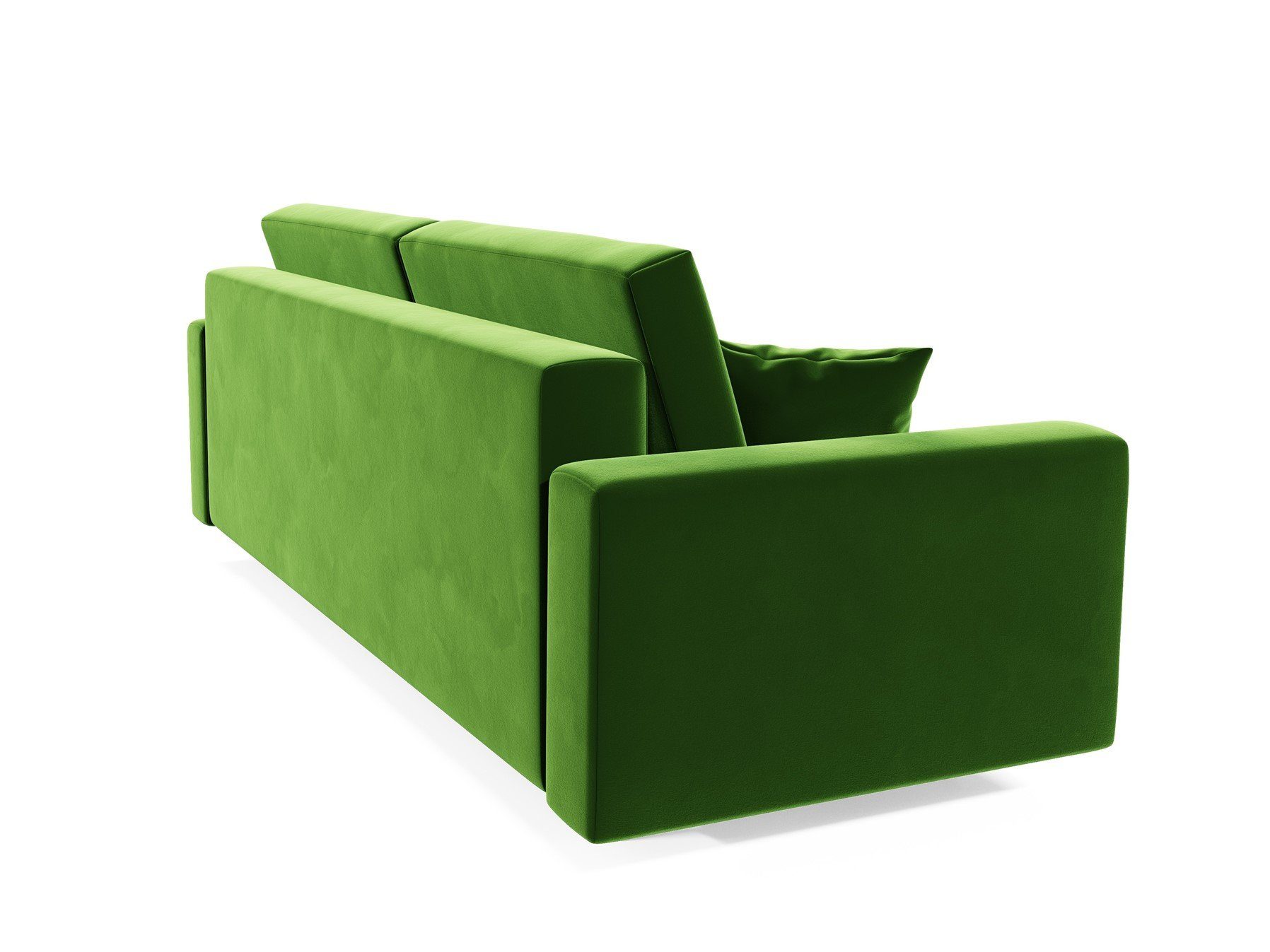 Schlafsofa 3-Sitzer Schlaffunktion, 60er Olivgrün mit Rundumbezug, Fun BELLA Sofa Möbel Designersofa Style
