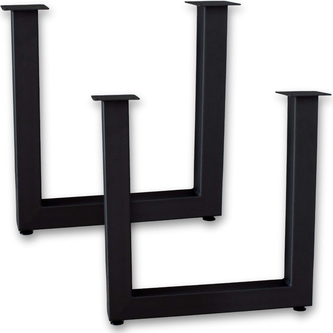 holz4home® Tischgestell Tischbeine aus Metall I Schwerlast Gestell Schwarz pulverbeschichtet