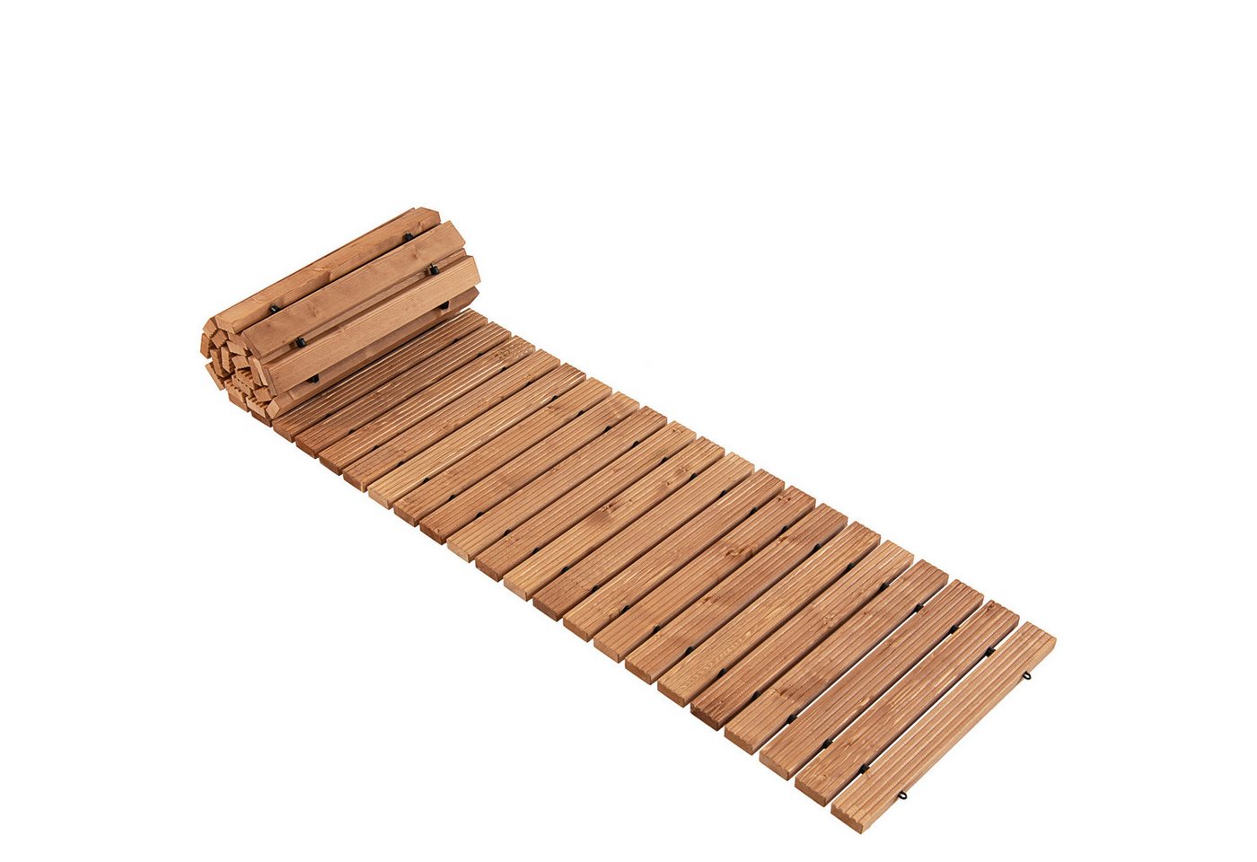 KOMFOTTEU Gartenzwerg wetterbeständiger gerader Gehweg, 2,4 m Langer Gartenweg aus Holz(Klein)