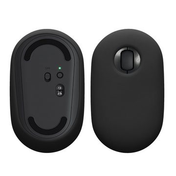 kwmobile Backcover Silikon Schutzhülle für Logitech Pebble Mouse, PC Maus Cover Hülle aus softem Silikon - Schwarz