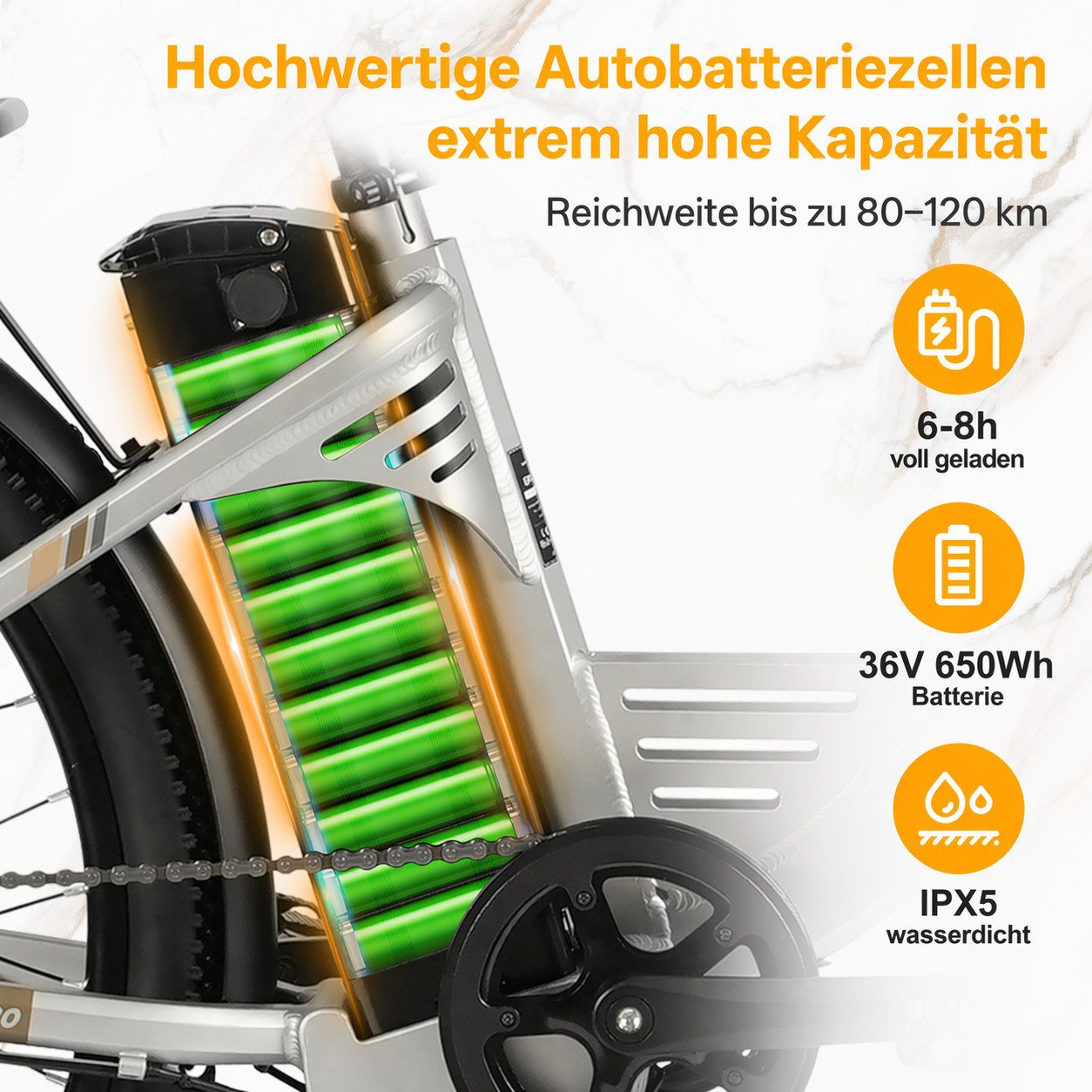 TTGO E-Bike Cityrad 26 Zoll Elektrofahrrad, 80-120km, Federgabel und Federsattelstütze, 7 Gang SHIMANO, Kettenschaltung, Heckmotor, 650 Wh, (bis zu 125kg, für ca. 160–185cm), 5 Stufen, Farbdisplay, Frontkorb, Gepäckträger, für Damen Herren