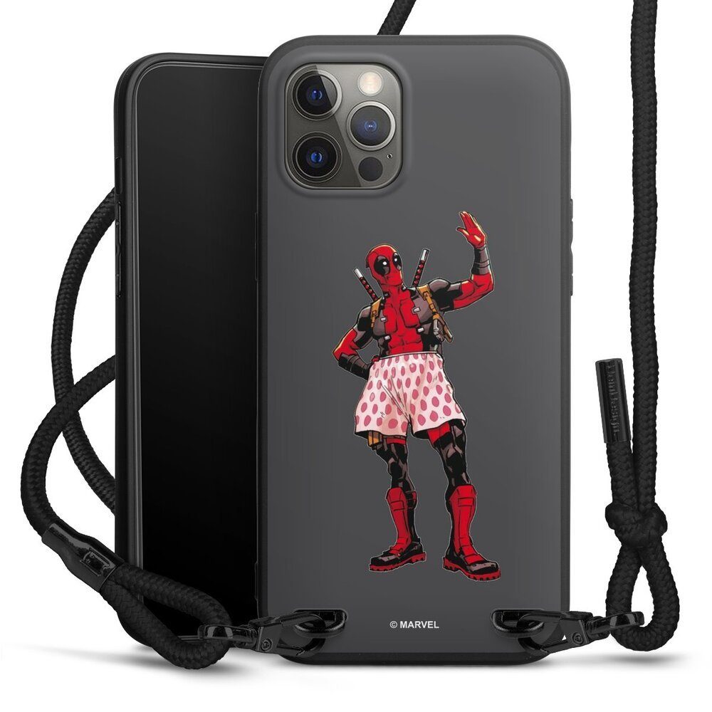 DeinDesign Handyhülle Deadpool underwear, Apple iPhone 12 Pro Max Premium Handykette Hülle mit Band