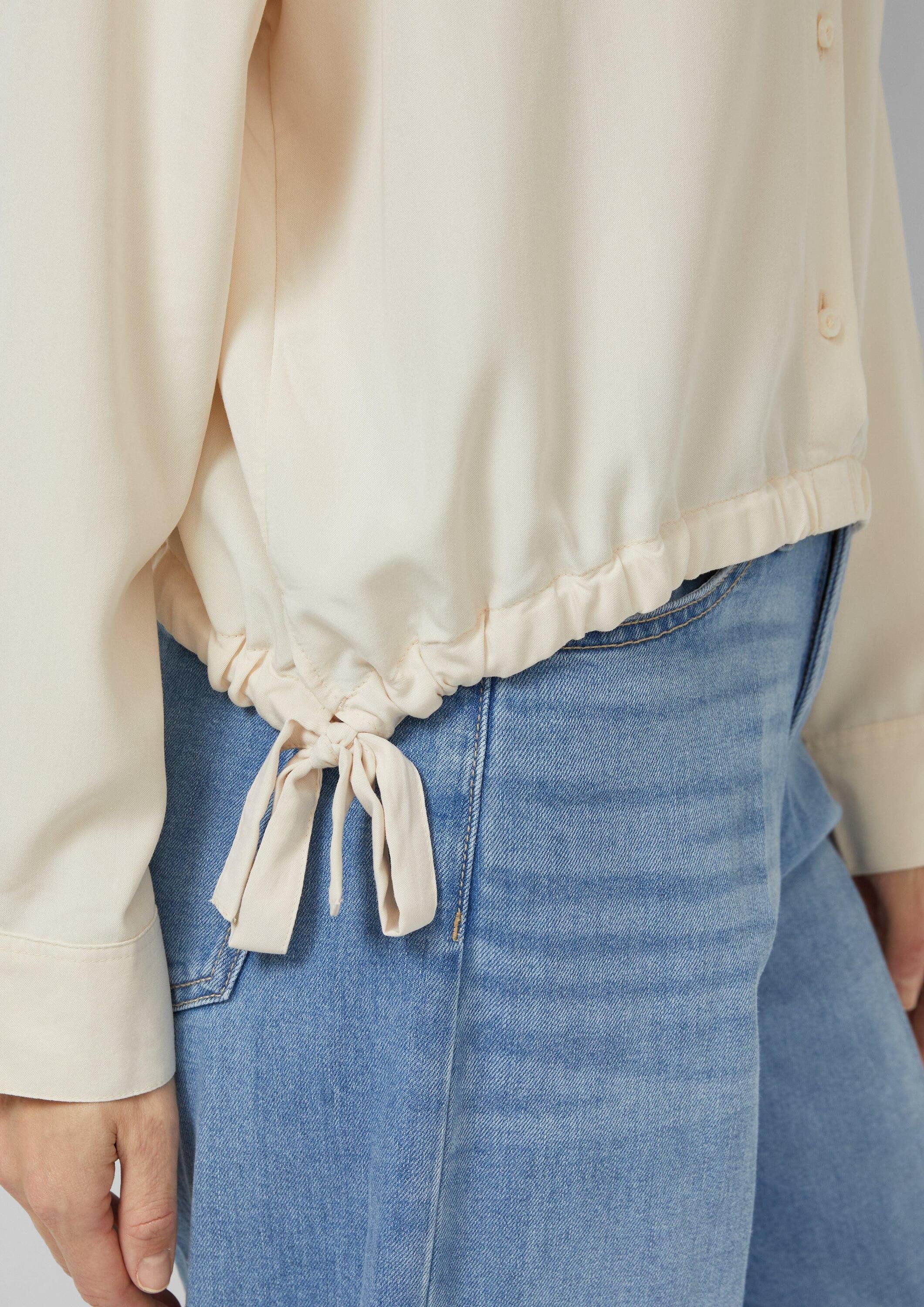 s.Oliver Langarmbluse Bluse Fließende Bluse mit Schleifen-Detail
