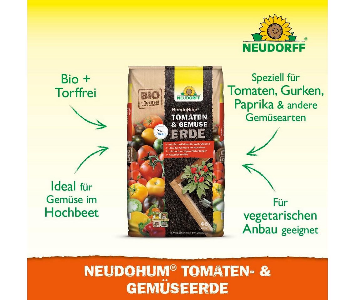 Thumbnail - Neudorff Pflanzerde NeudoHum Tomaten- & GemüseErde 40 L, für 4 Wochen vorgedüngt