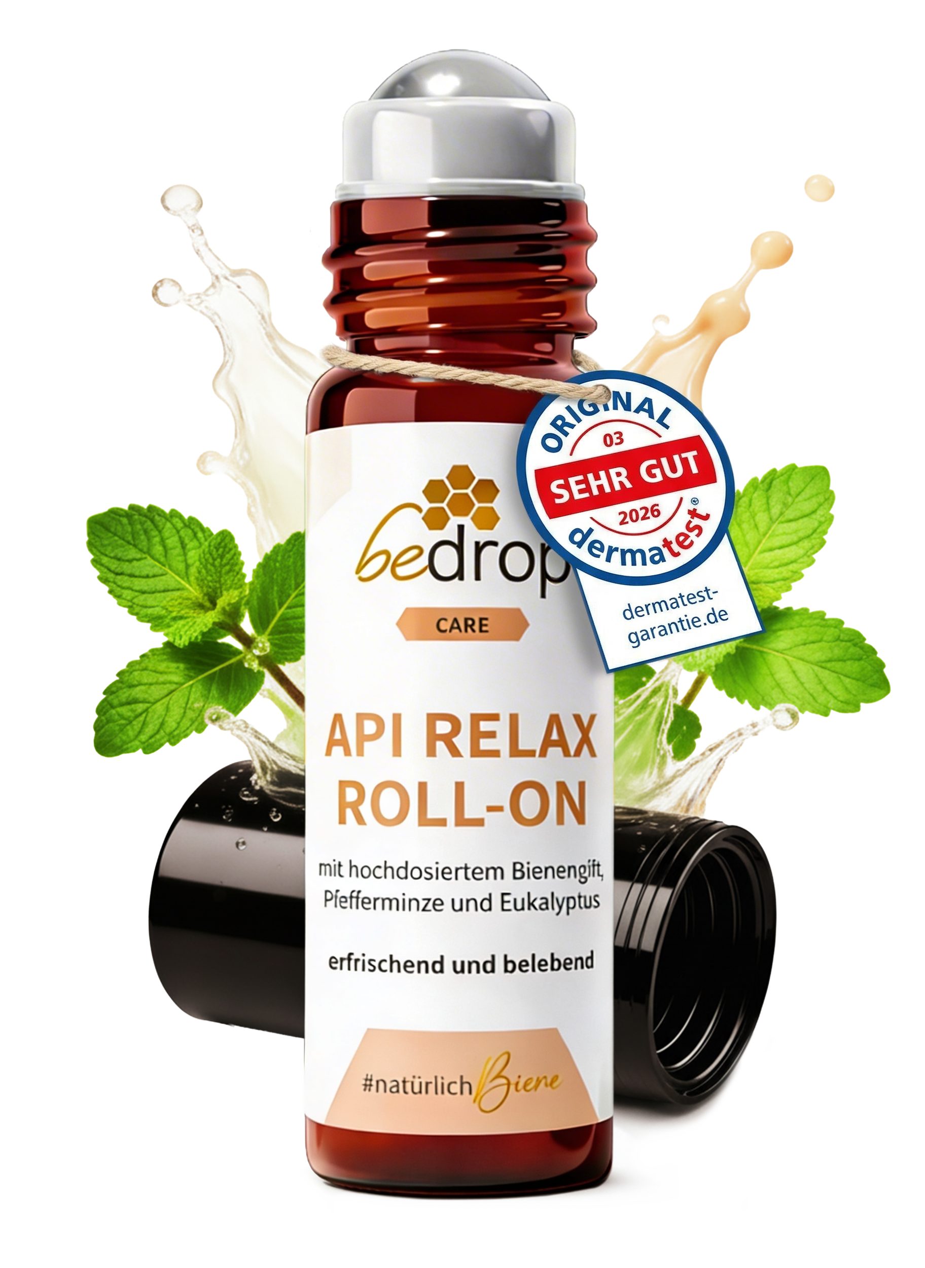 bedrop Körperpflegemittel API RELAX ROLL-ON mit hochdosiertem Bienengift und Eukalyptus - 10ml, erfrischend und belebend - mit kühlender Massagekugel