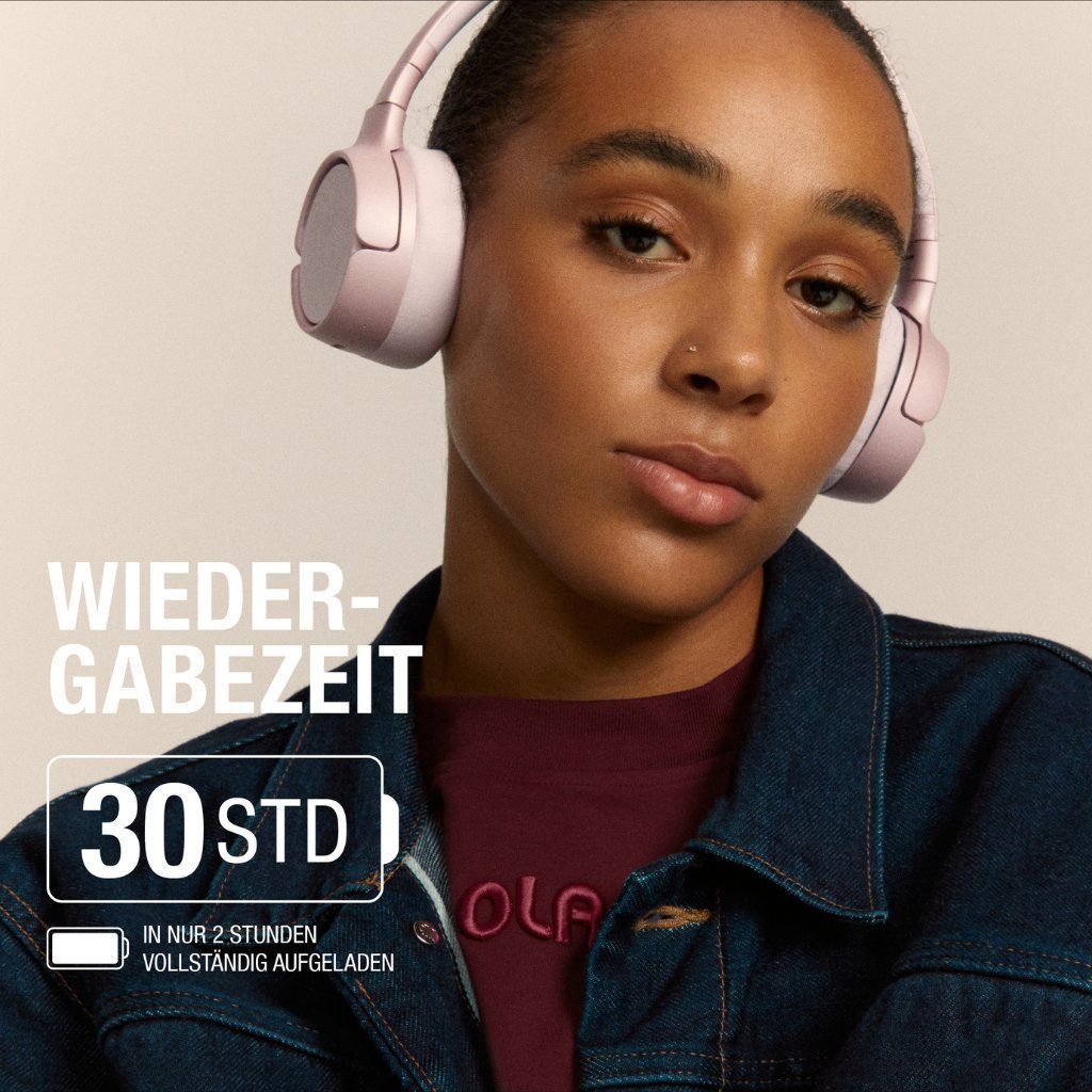 Lange zu Stunden) wireless Fresh´n Rebel Kopfhörer Wiedergabezeit: Faltbares Bis 30 Pink Design, Fuse (Kabellose Smokey Code Freiheit,