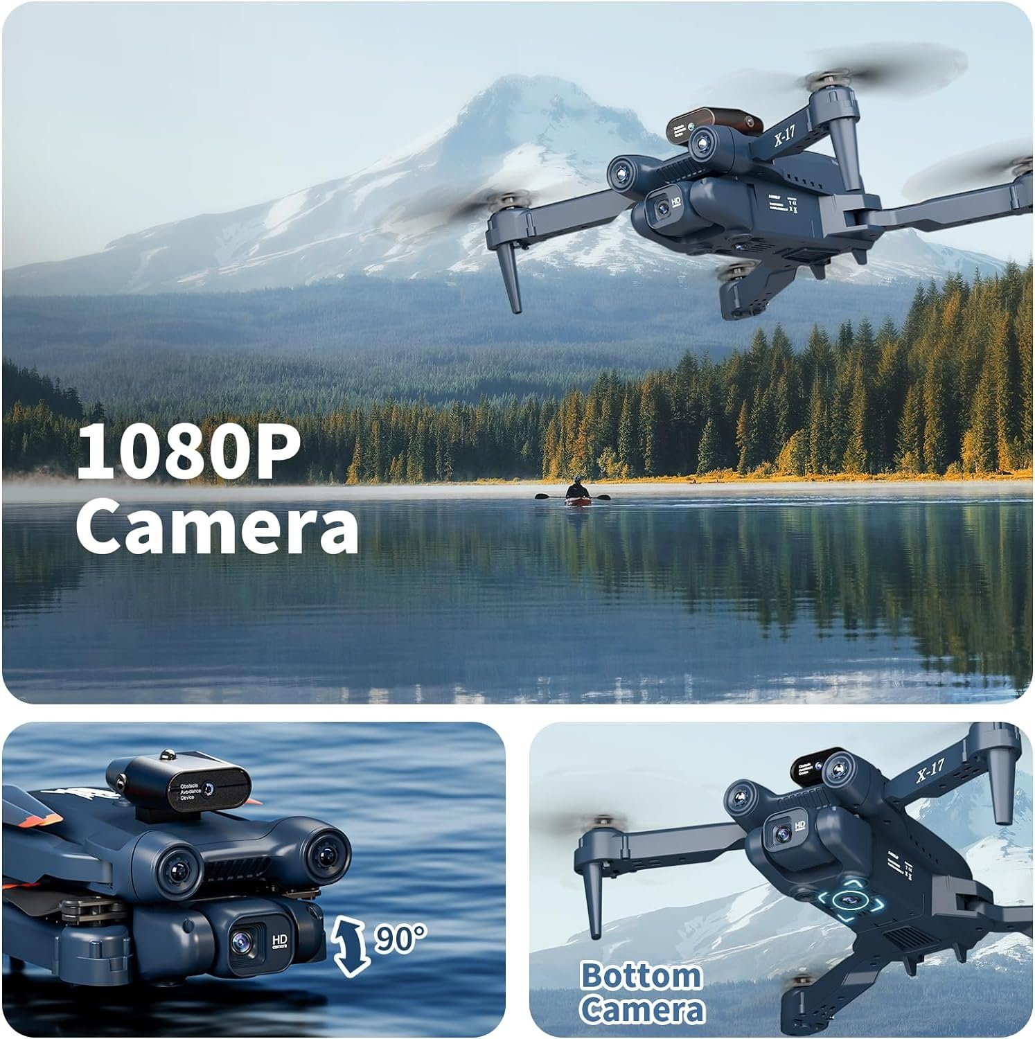 Drohne und X-IMVNLEI Erwachsene für Schwerkraft) Quadcopter Faltbare (1080p, FPV Anfänger WiFi