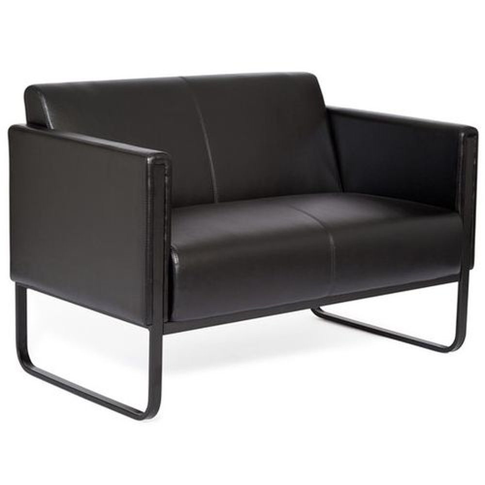 gepolstert Sofa Lounge bequem Sofa Kunstleder BLACK BALI mit OFFICE 1 Armlehnen, Couch, St, hjh