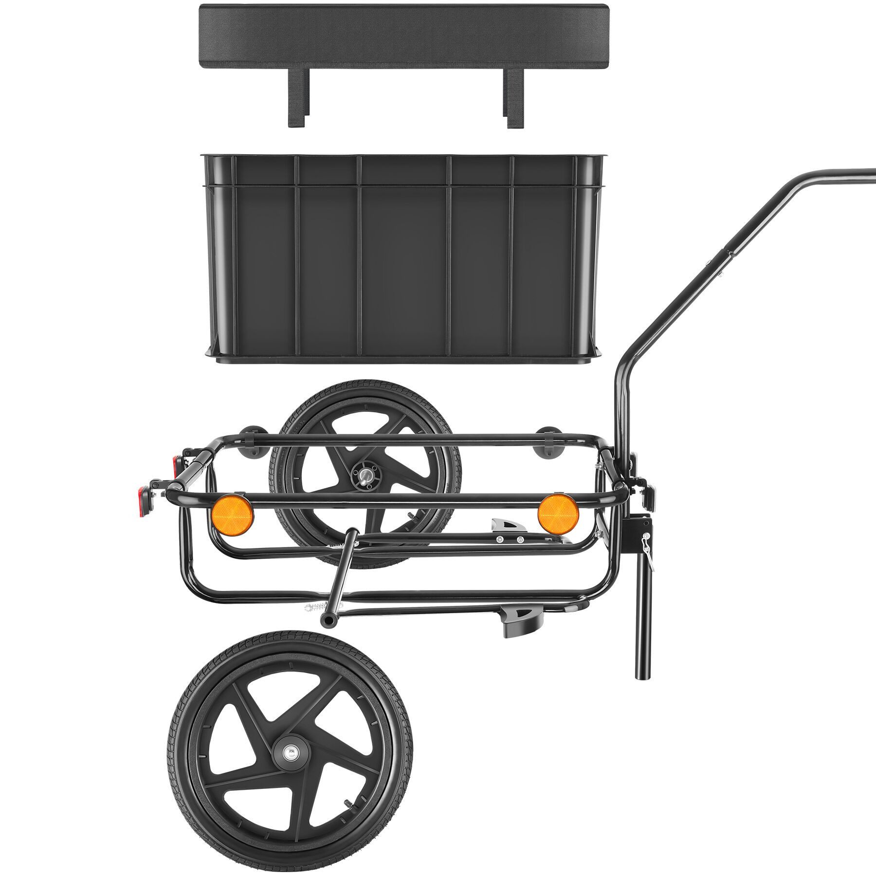 tectake Fahrradlastenanhänger Fahrradanhänger, luftgefüllte Profilreifen, Belastbarkeit 50 kg, Regenplane aus 600D Oxford-Gewebe, inkl. Reflektoren und Warnfahne