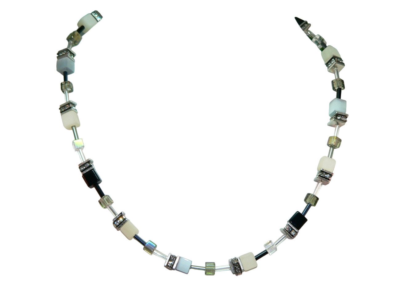 traumschmuck Collier 165nn Collier Würfelkette Hämatit Polaris schwarz weiß günstig online kaufen