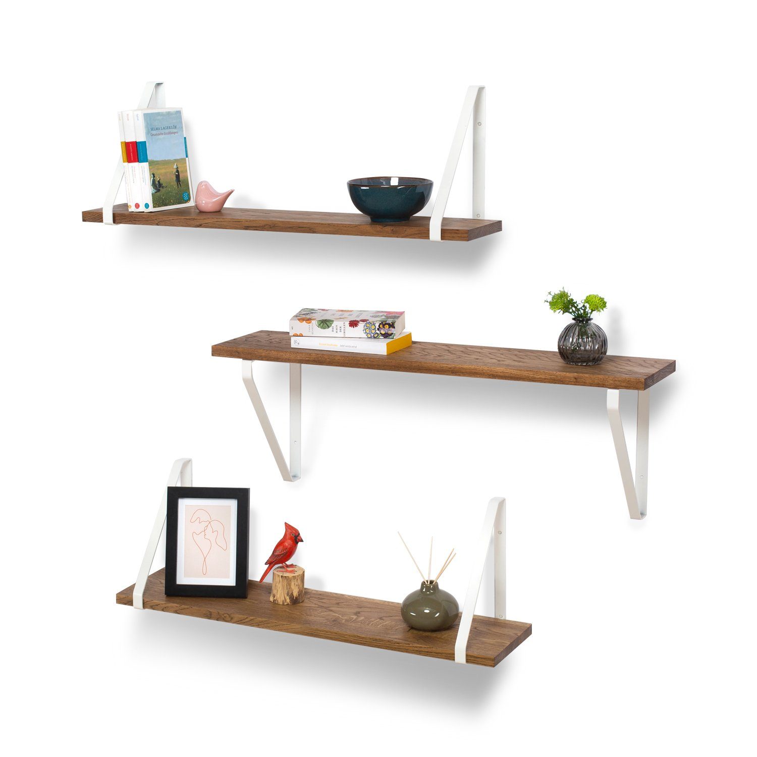 Rikmani Wandregal RAY Schweberegal Eiche weiss, günstig online kaufen