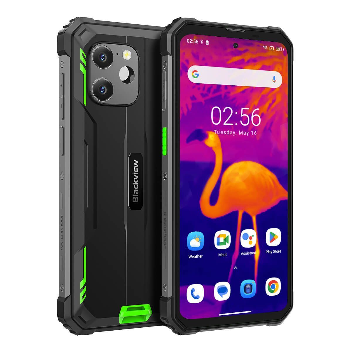 blackview BV8900 Rugged Octa Core Smartphone, Outdoorhandy Smartphone (16,51 cm/6.5 Zoll, 256 GB Speicherplatz, 64 MP Kamera, Handschuhmodus, Wärmebildkamera)